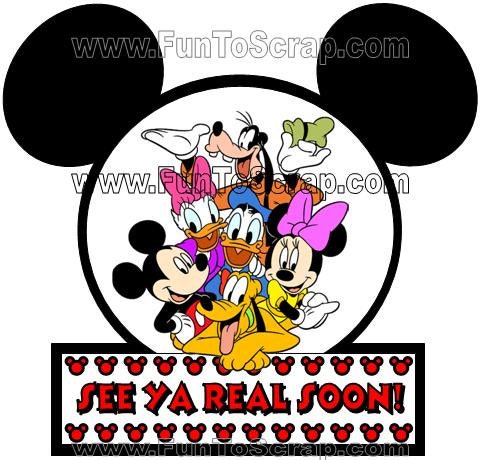 Disney See Ya Real Soon Mickey and Friends Scrapbook Paper