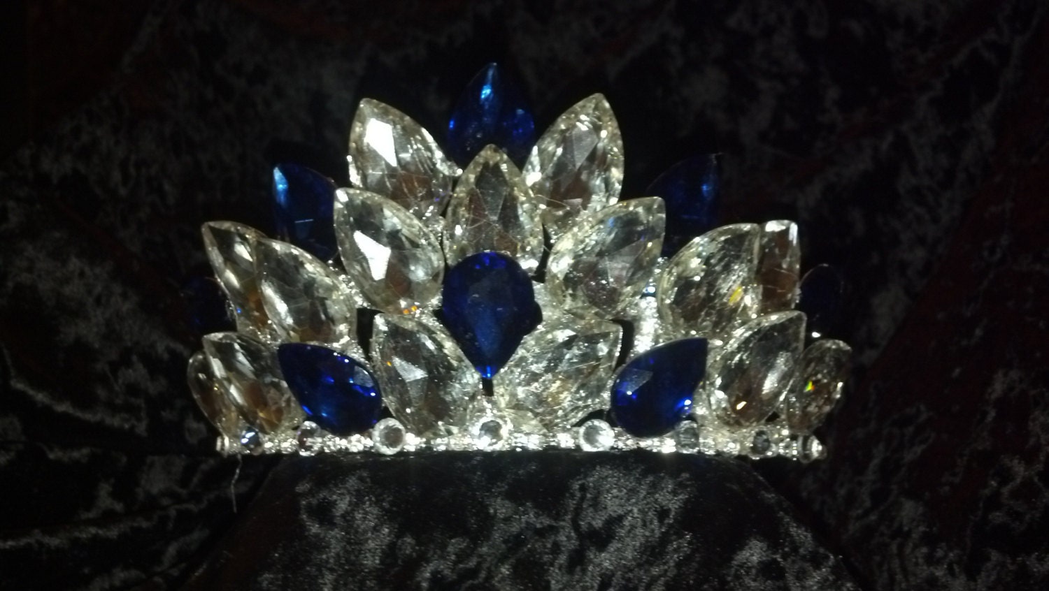 Irish Dance Tiara with Clear and Sapphire colored Stones