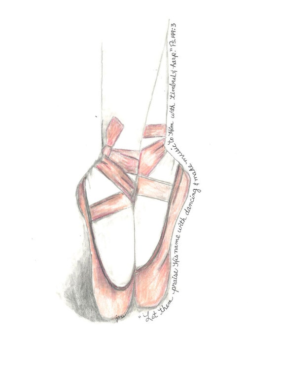 Items similar to Ballerina Slipper print, Ballet print, original art ...