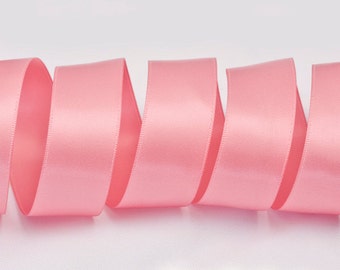 Dusty Rose Pink Ribbon, Double Faced Satin Ribbon, Widths Available: 1 1/2", 1", 6/8", 5/8", 3/8", 1/4", 1/8"