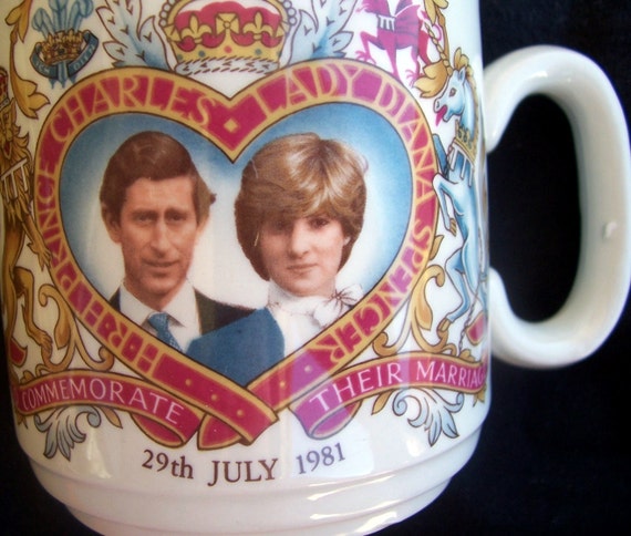 Retro Prince Charles and Lady Diana Commemorative Wedding Mug