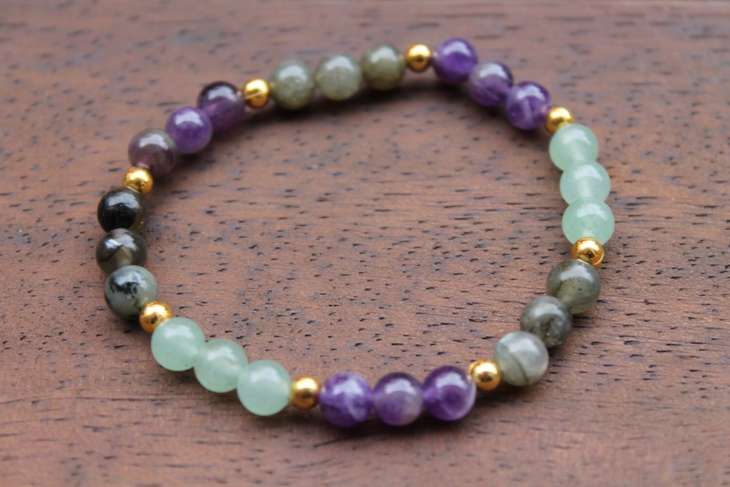 Anxiety and Depression Gemstone Bracelet Amethyst Green