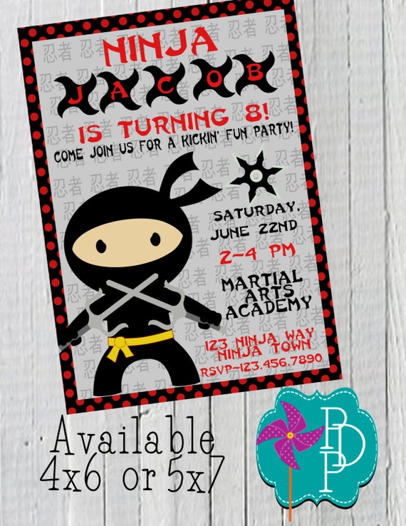 Ninja Party Invitations Free 4