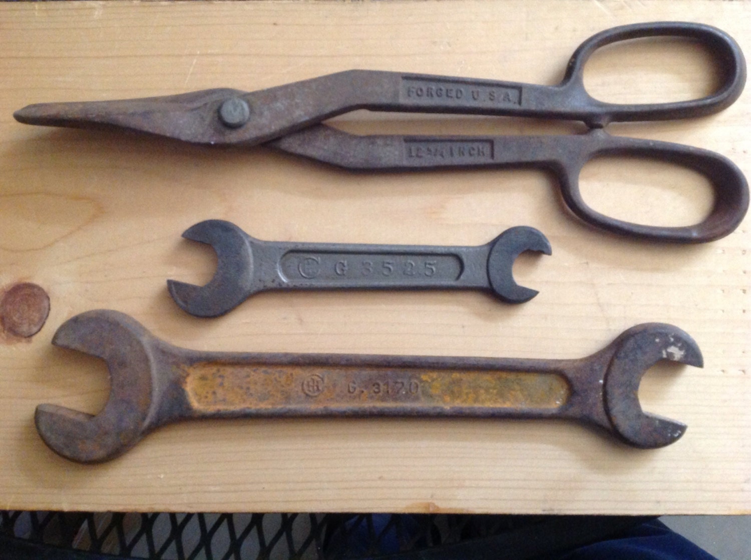 Assorted vintage hand farm tools by OldSchoolDecor on Etsy