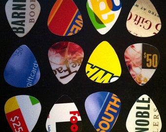 Guitar Picks - RECYCLED MATERIALS - Pack of 12