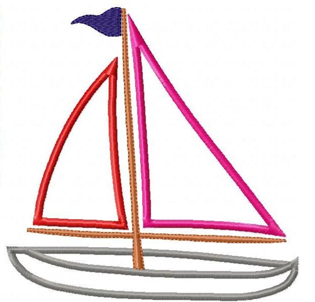 Sailboat Machine Embroidery Design from HappytownApplique 