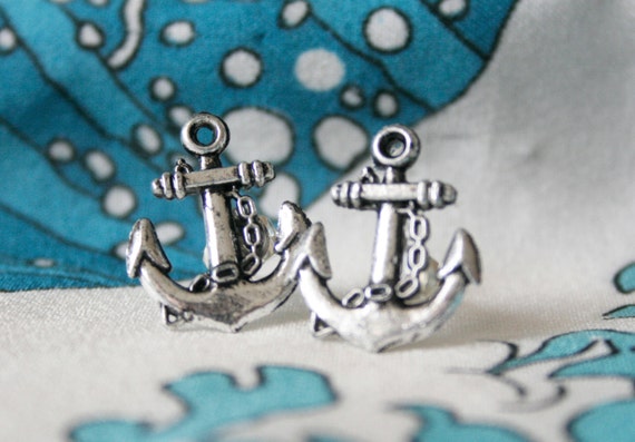 Anchors Away Adorable Hello Sailor Nautical Stud Earrings / Anchor Studs / Anchor Earrings