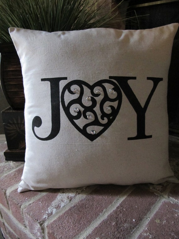 Items similar to Custom "Joy" HandPainted Pillow Cover on Etsy