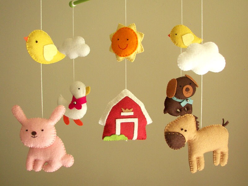 Baby crib mobile safari mobile animal mobile Barnyard
