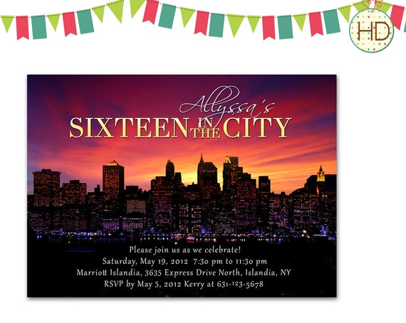 Sex In The City Invitations Ny City Skyline By Hdinvitations