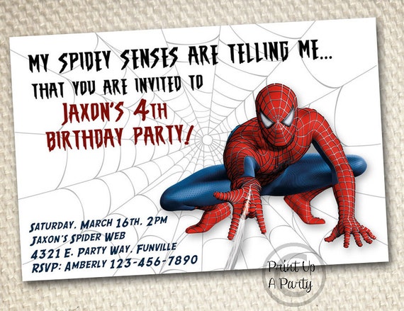 Items similar to SPIDER Hero Birthday INVITATION - Printable Invite ...