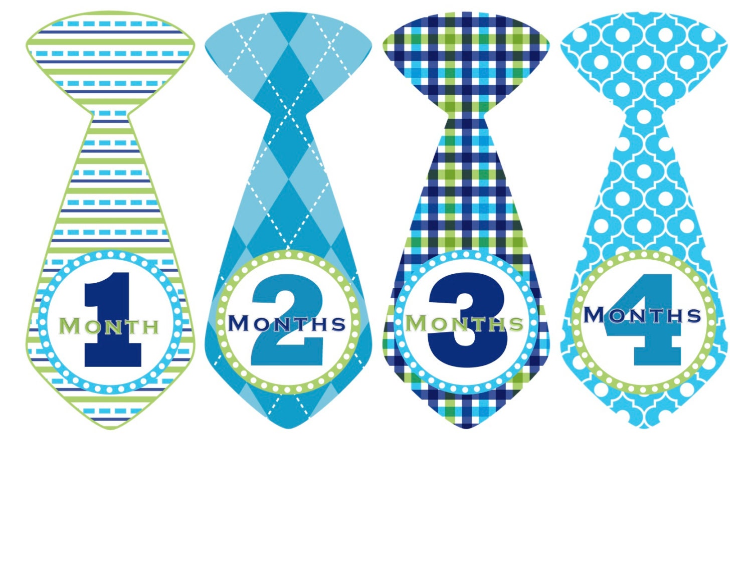 Download Monthly Baby Stickers Baby Month Stickers Blue Tie Milestone