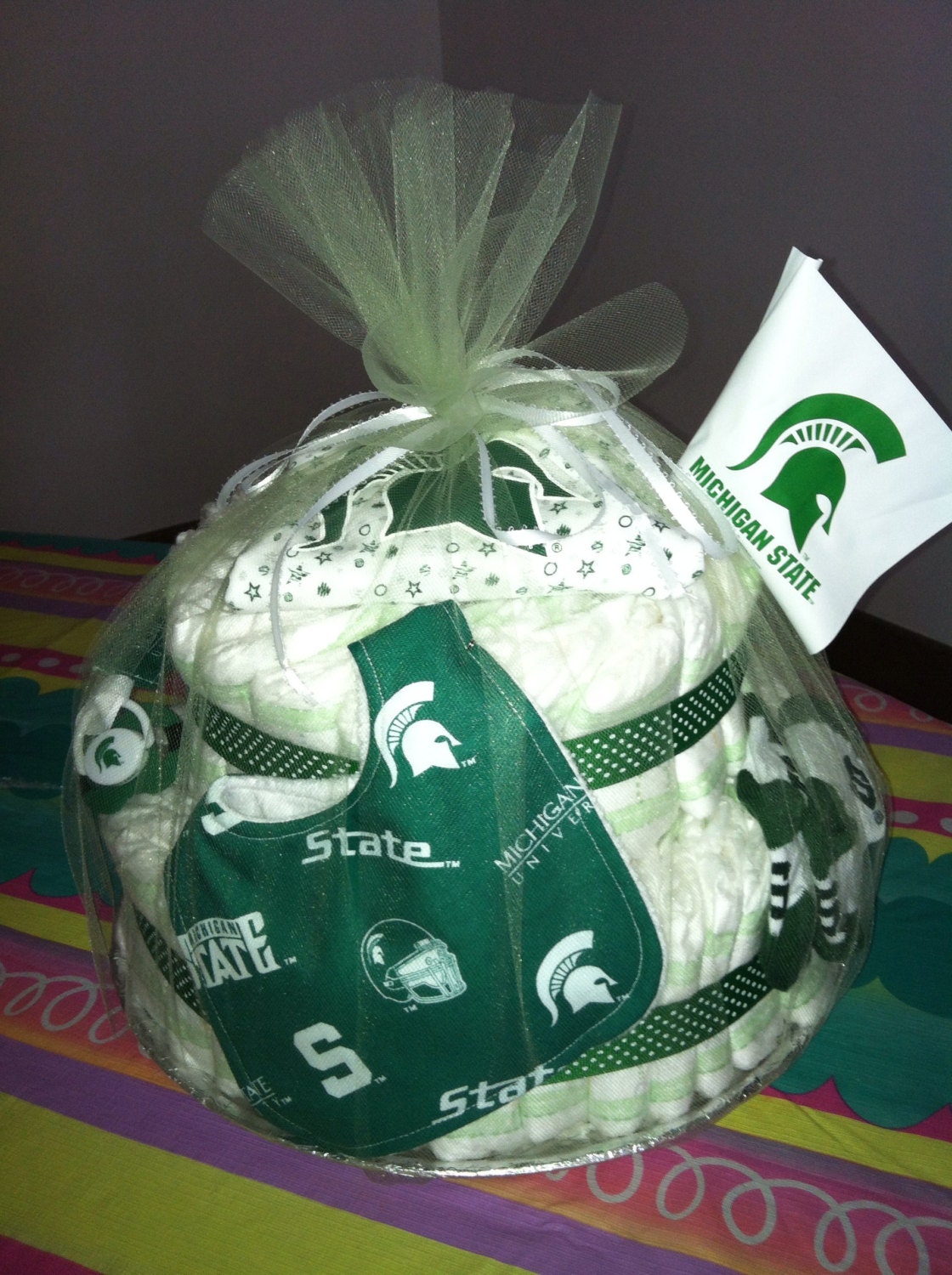 Michigan State TwoTier Diaper Cake Michigan State TwoTier Diaper Cake