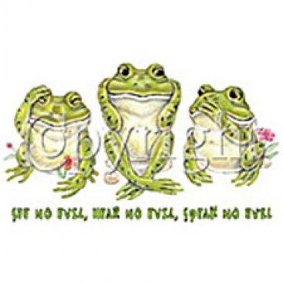 See Hear Speak No Evil Frogs T SHIRT Sweatshirt Quilt