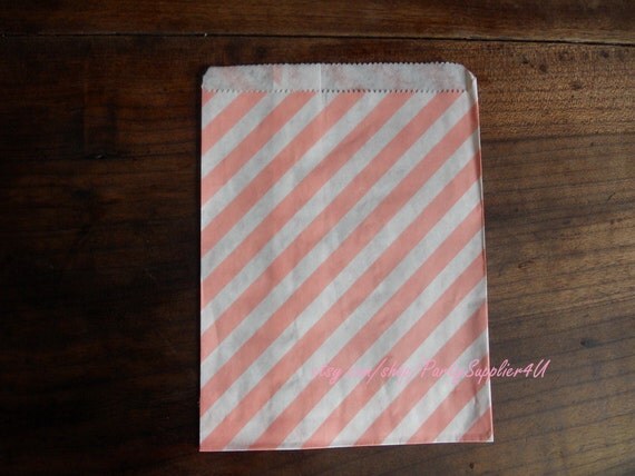 ... Favor Bags-Stripe Candy Favor Bag-Pale Pink Favor Bag-Wedding Favor