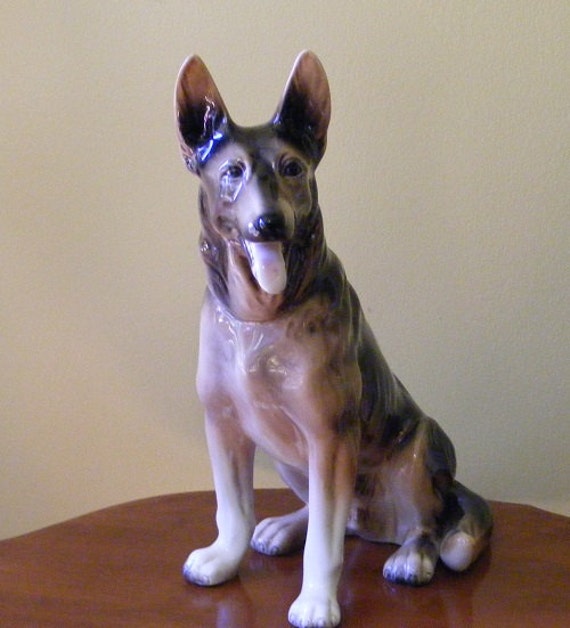 Vintage 1950s Goebel Figurine Large German Shepherd Dog