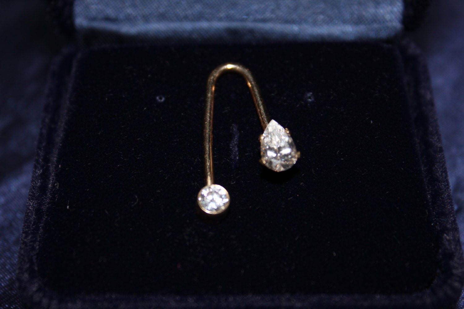 Items similar to 14kt Gold female genital piercing with pear and round ...