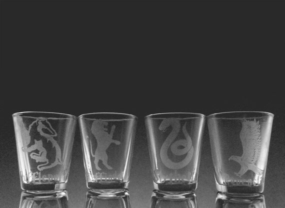 Harry Potter House Logo Shot Glass Set of 4