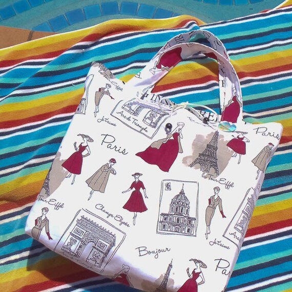 SALE !! Reversible Tote Bag, large beach pool travel shopping market ...