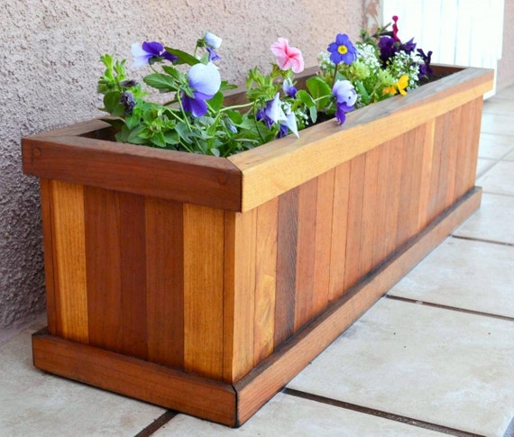 3ft Redwood Flower Planter Box for Windows, Balconies or Decks. Rot 