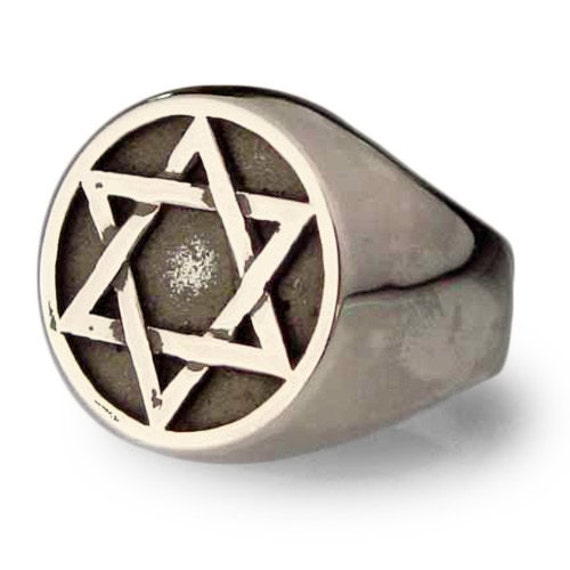 Bronze Star of David Ring Occult Hexagram by Sterling925Silver