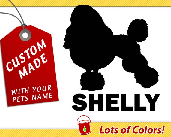 Download Personalized Poodle Breed Vinyl Decal with Your Dogs Name