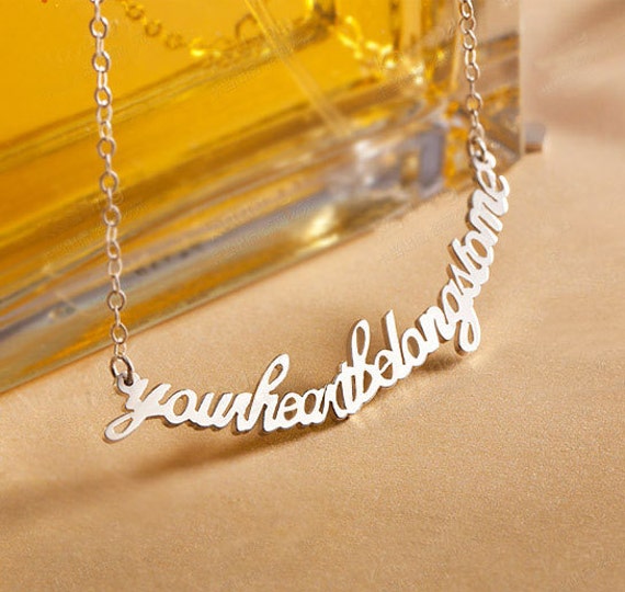 Phrase engraved necklaceword necklacea sentence