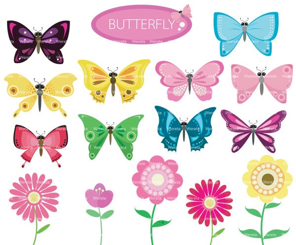 clipart of flowers and butterflies - photo #28