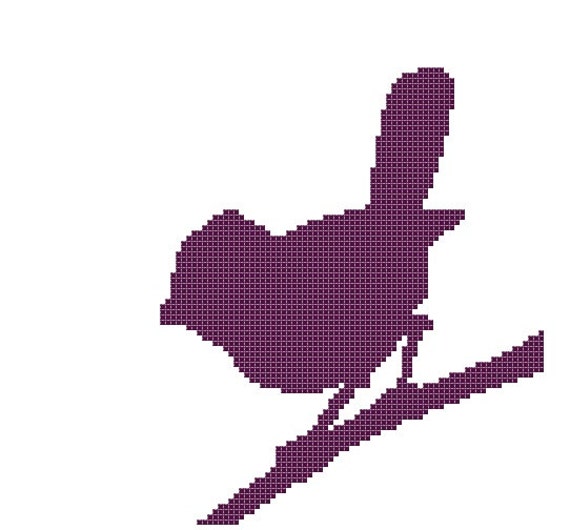 Bird Silhouette Cross Stitch Pattern PDF Pattern Instant