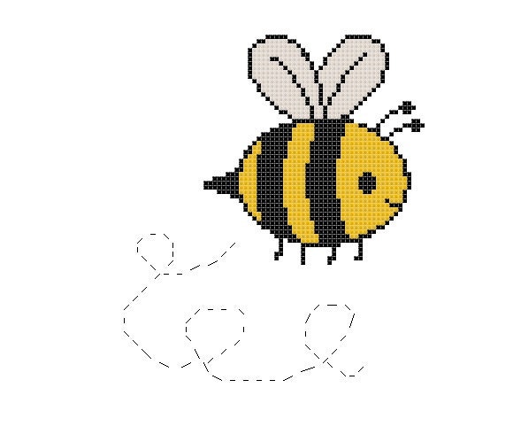 Baby Bumble Bee Cross Stitch Pattern PDF Chart Instant