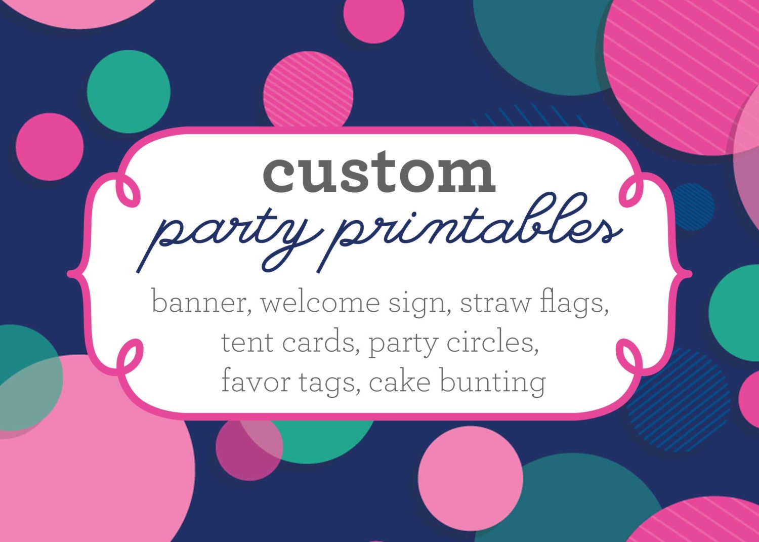 Custom Party Printable Design Invitation Banner Welcome