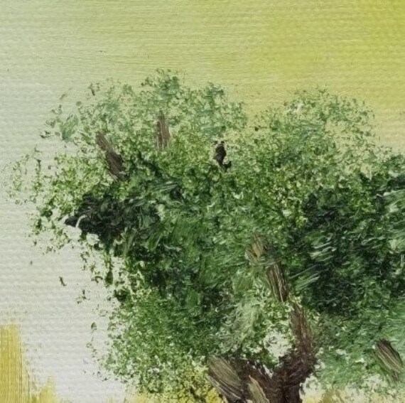 Lonely Olive Tree Nature Painting Landscape Oil Painting