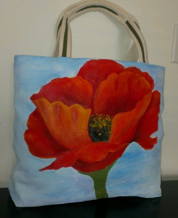 Hand Painted Tote bag wearable artOriginal design. by LiraLamorell