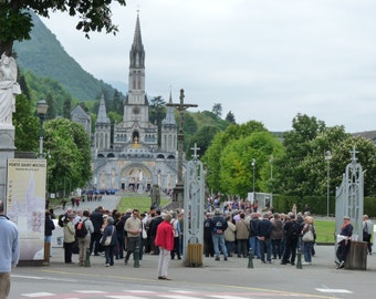 Lourdes Water Collected Fresh From the Grotto at Lourdes 500ml In Purpose Made Plastic Lourdes Container