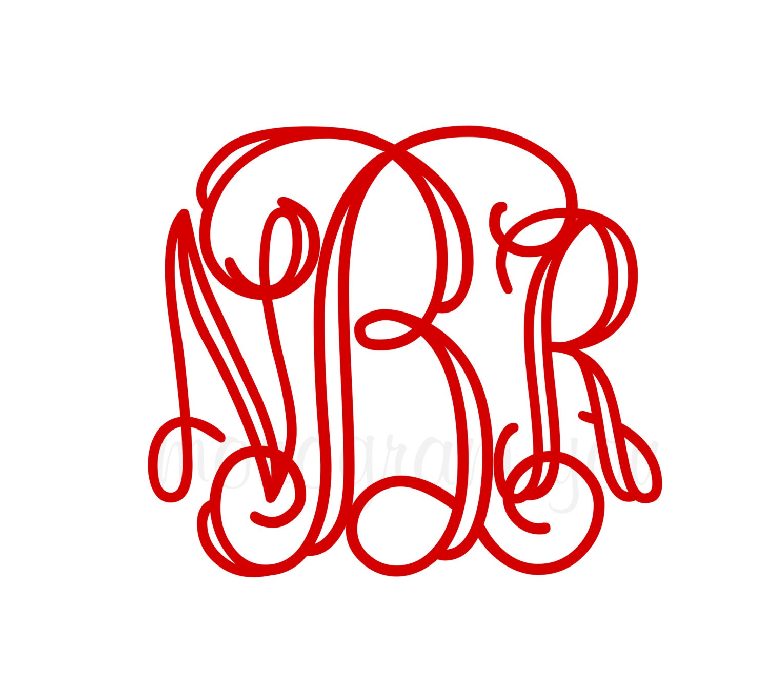 3 Open Interlocking Monogram Decal