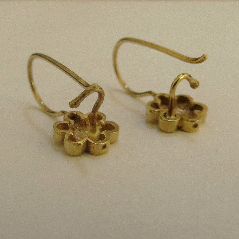 Solid Gold Earrings 14k Gold Earrings Gold Flower