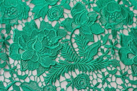 Green lace fabrics 110cm wide polyester wedding dress