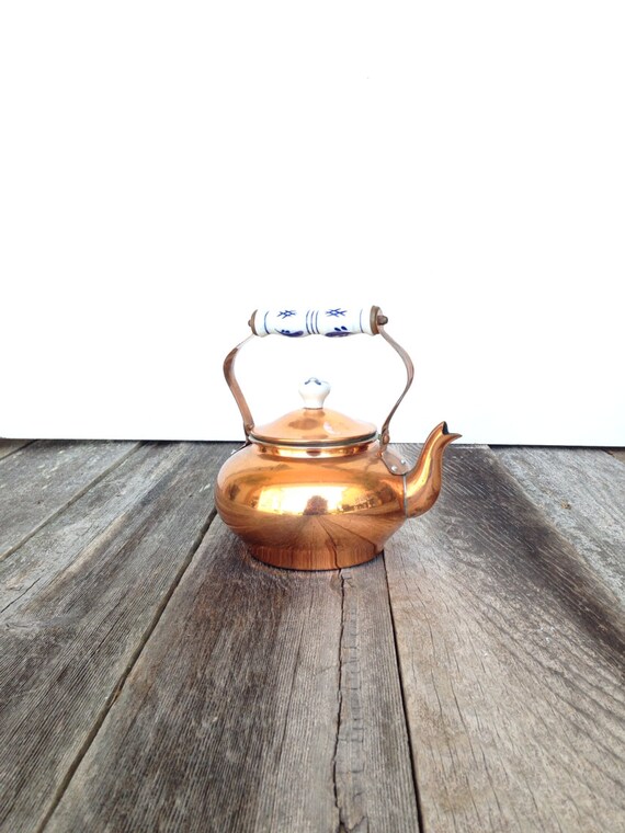 vintage 1960s Copper Tea Pot