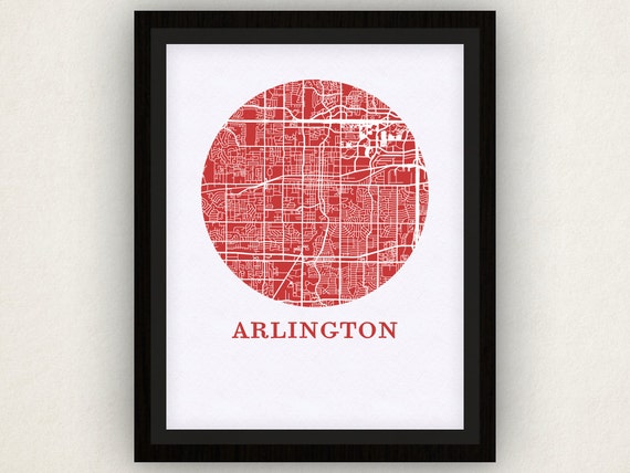 Arlington Texas Map Print City Map Poster By Omaps On Etsy 3588