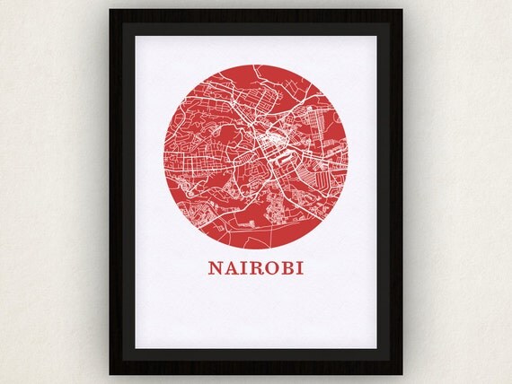 Nairobi Map Print City Map Poster by OMaps on Etsy