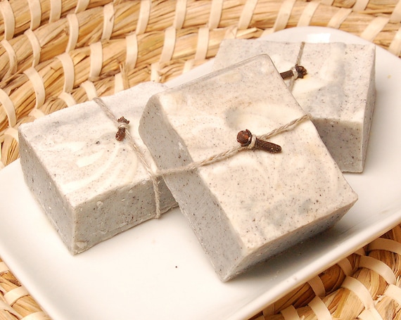 Hand made soap "Velvet" With Dead Sea Clay Natural Vegan Cold Process Homemade Handmade