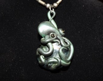 Cthulukins Glass and Polymer Pendant