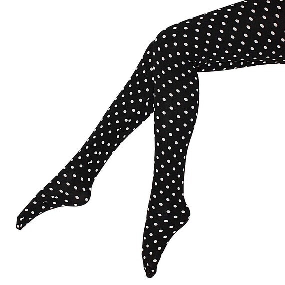 Items similar to Black with white polka dot tights on Etsy