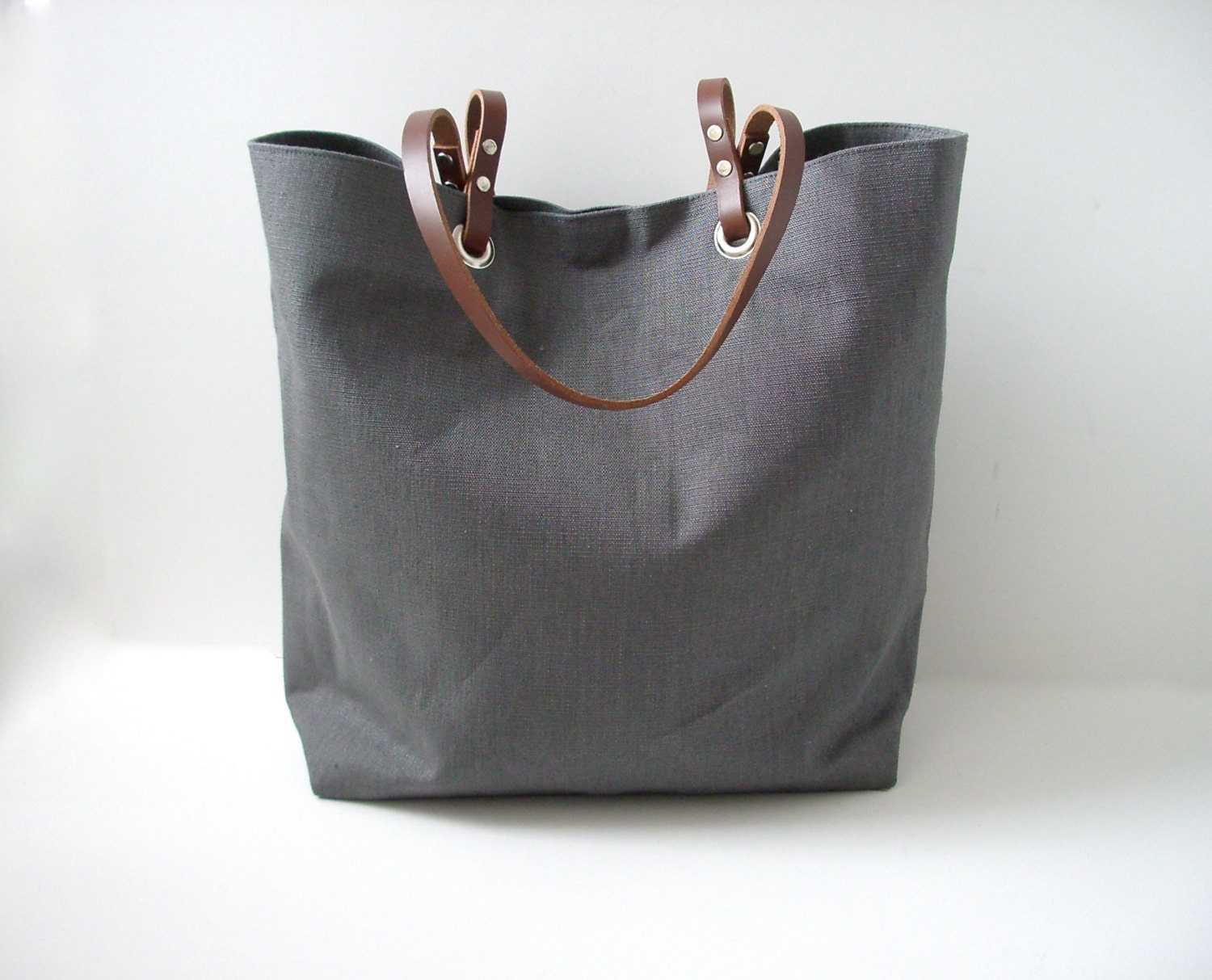 Gray Tote Bag Grey Tote Bag Linen Tote Bag by IndependentReign