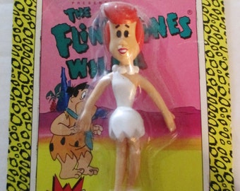 NIP 1991 Wilma Flintstone Bendable Poseable Rubber Figurine Collectable