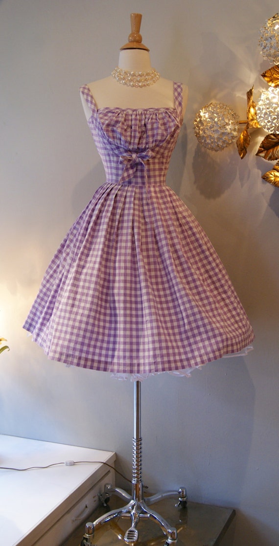 50s Dress Vintage 1950s So Cute Gingham Dress