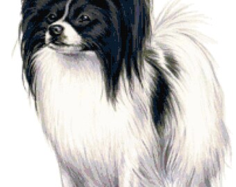 Papillon Dog Counted Cross Stitch Pattern