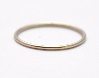White Gold Wedding Band: 14K Thin Ring