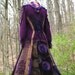 Reserved for Iona. Patchwork corset style SWEATER COAT with felted leaves. Size L/ XL