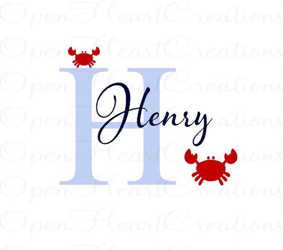 Boy Monogram Wall Decal with Initial and Name and Set of 2